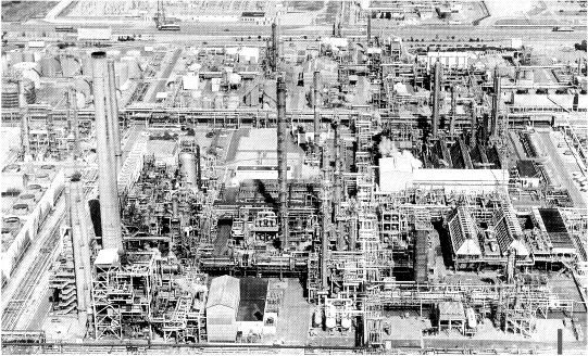 Exemple de grande usine pétrochimique